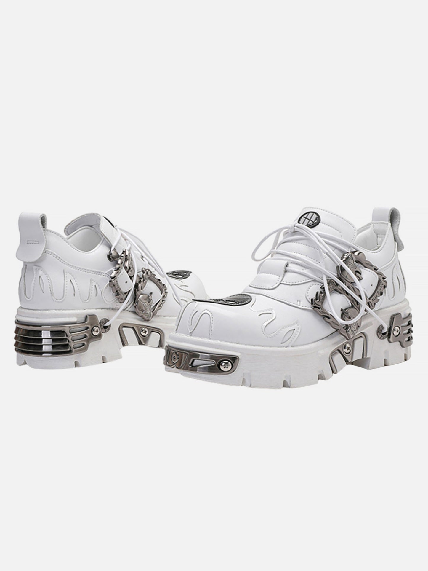 Kicksteria - Dark Metal Heavy-soled Small Leather Shoes-kicksteria.com