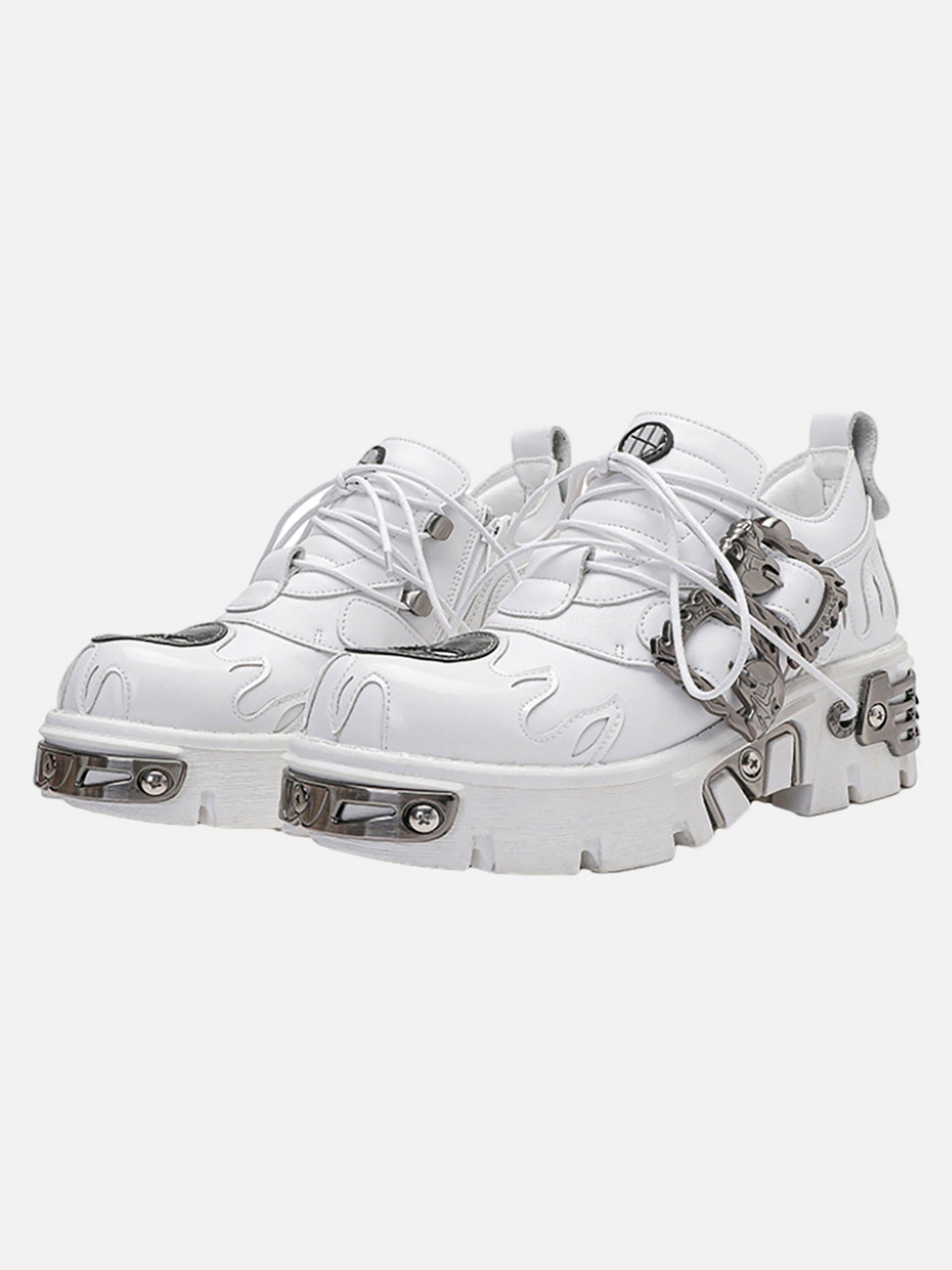 Kicksteria - Dark Metal Heavy-soled Small Leather Shoes-kicksteria.com