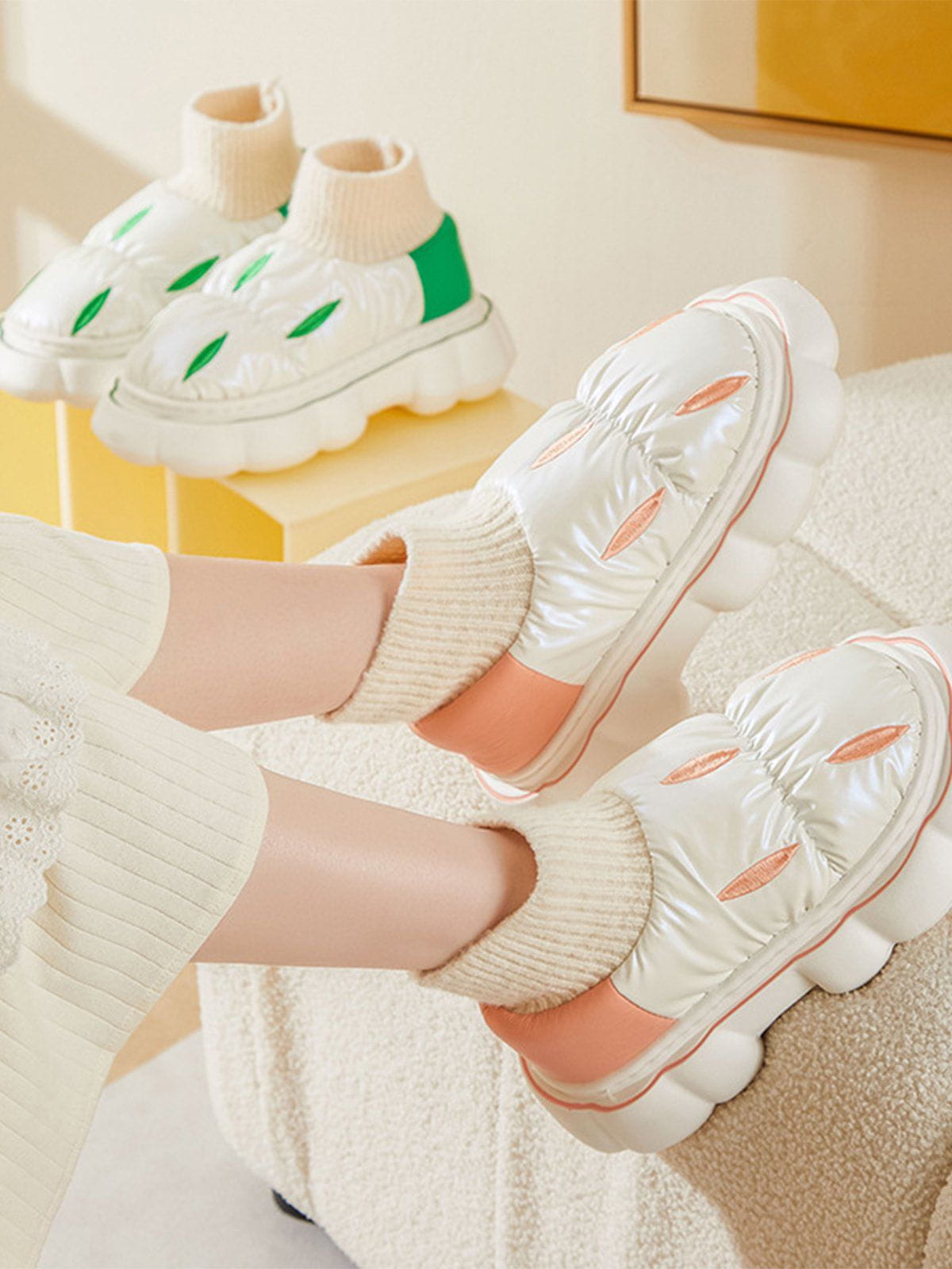 Kicksteria - Fantastic Design Latex Cotton-padded Shoes-kicksteria.com