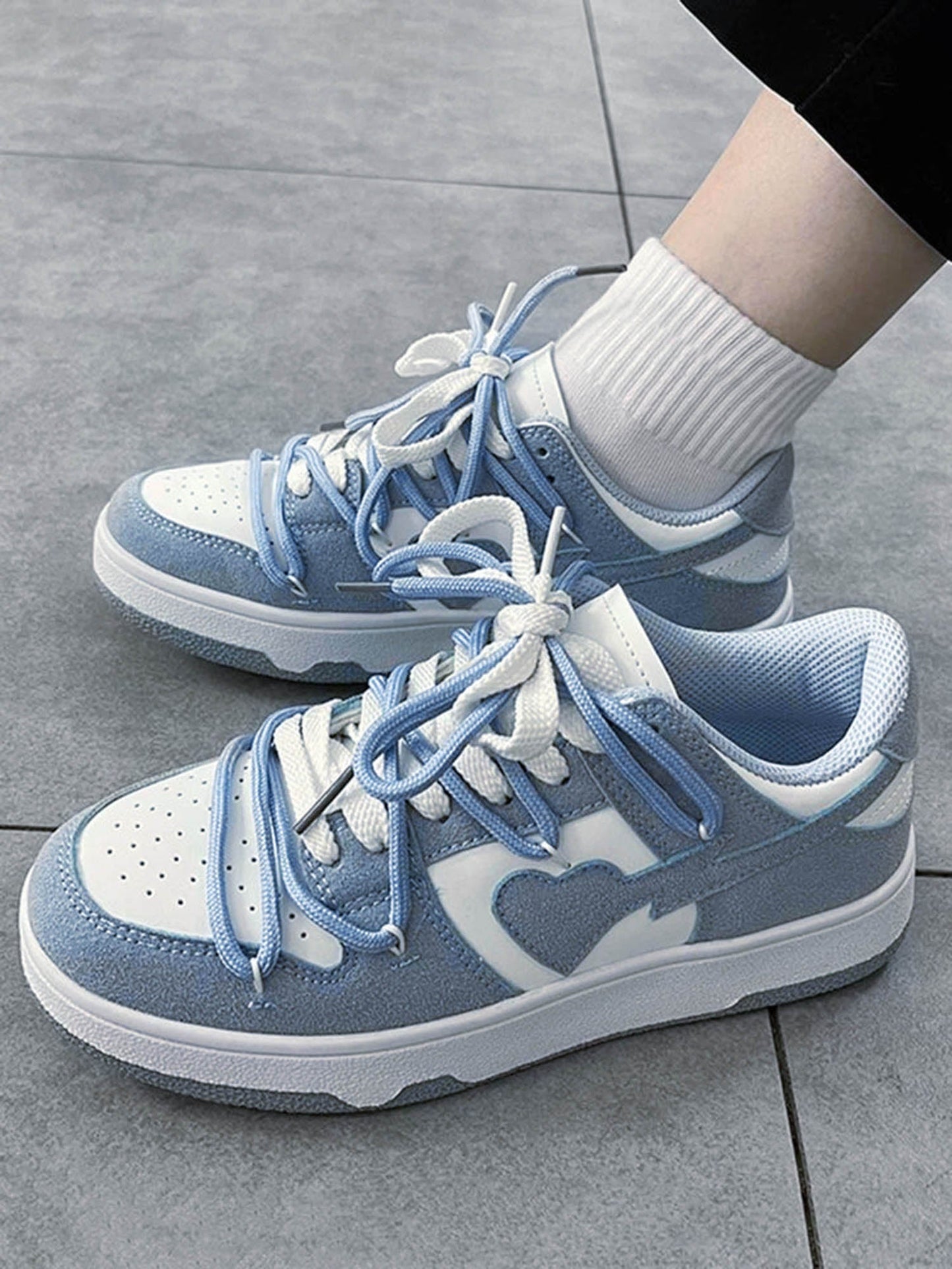 Kicksteria - Haze Blue Love Breathable Board Shoes-kicksteria.com
