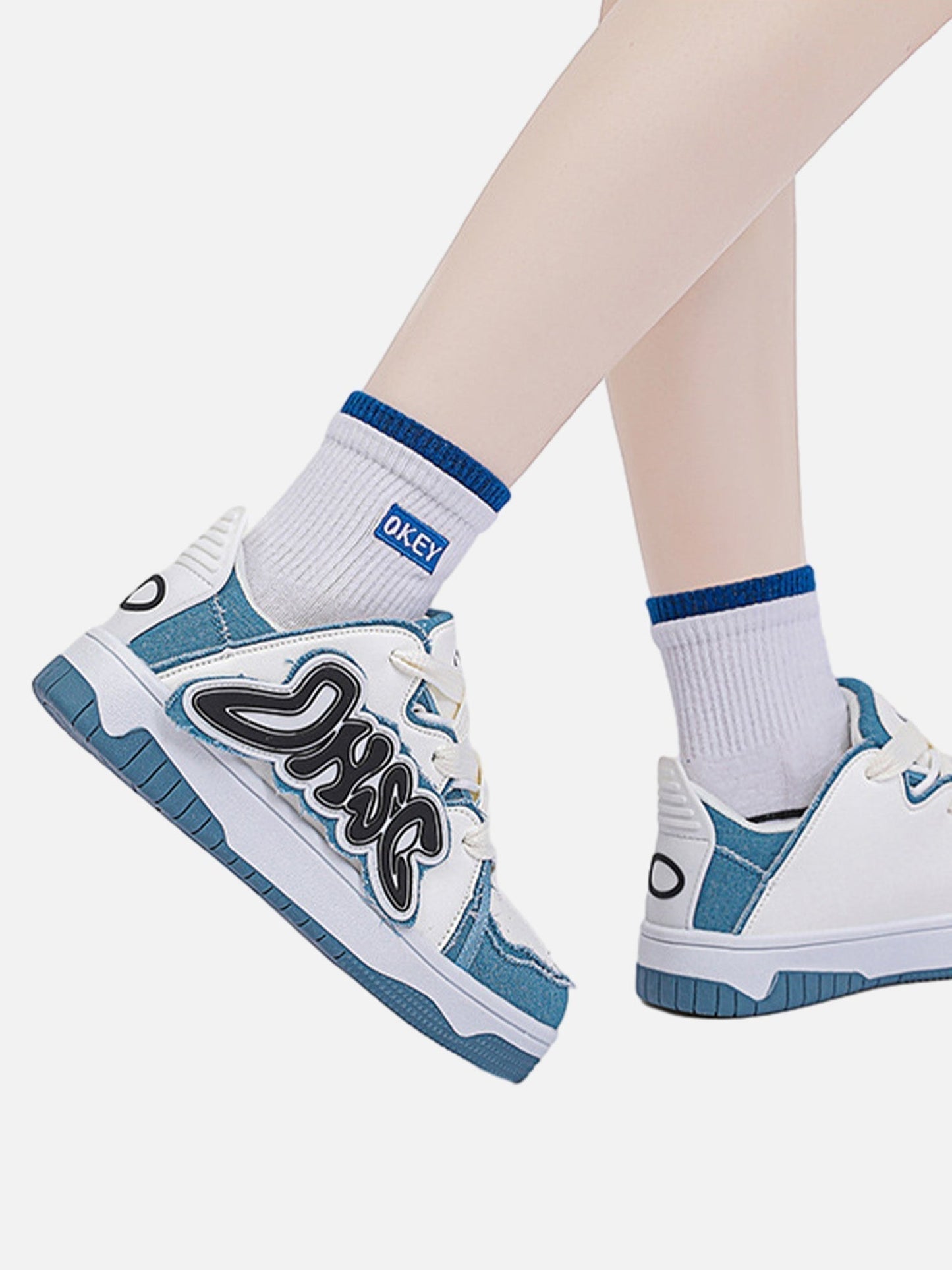 Kicksteria - Hip-hop Niche Color Block Letter Shoes-kicksteria.com