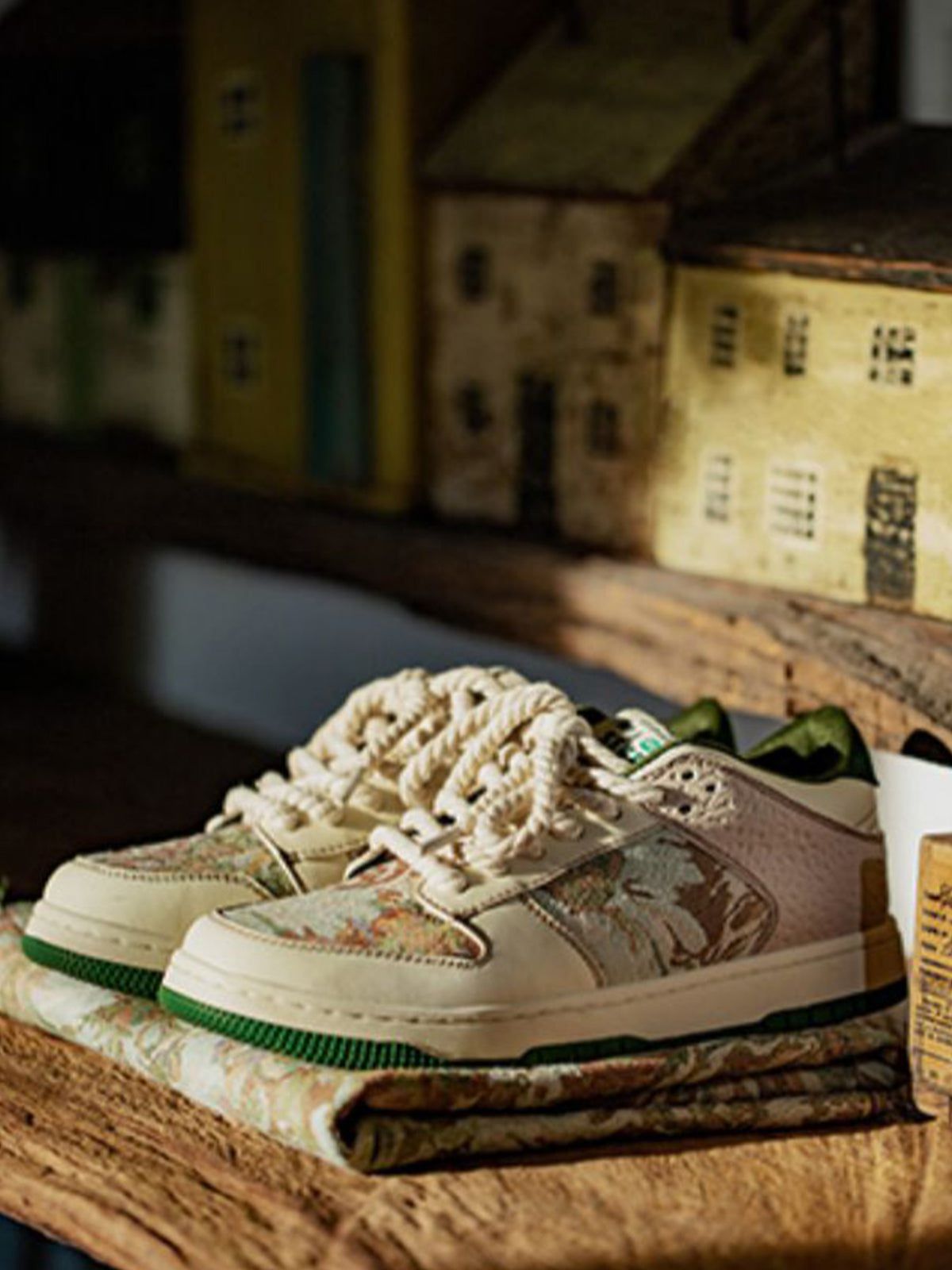 Kicksteria - Oil Painting Forest Print Skate Shoes-kicksteria.com