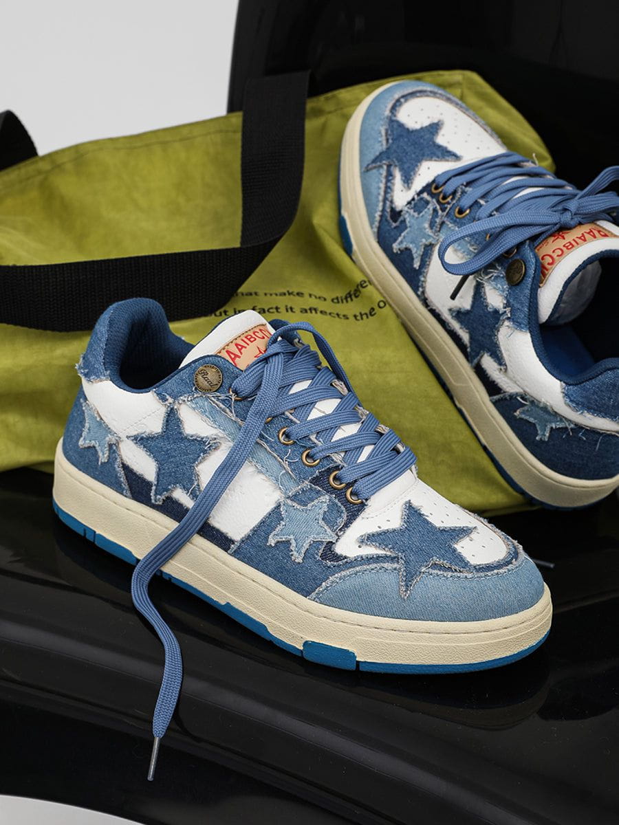Kicksteria - Stars Casual All-Match Denim Skate Shoes-kicksteria.com