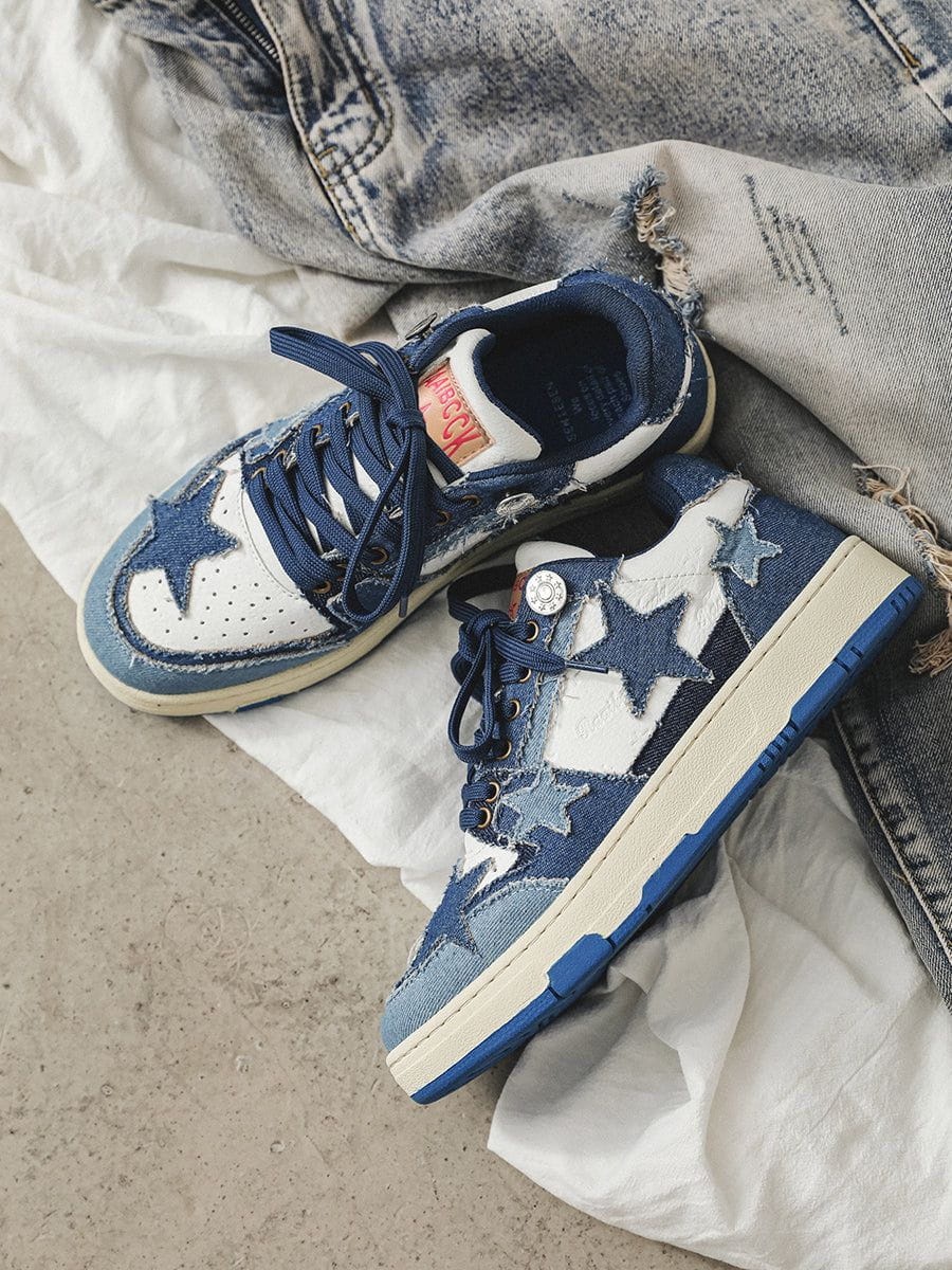 Kicksteria - Stars Casual All-Match Denim Skate Shoes-kicksteria.com