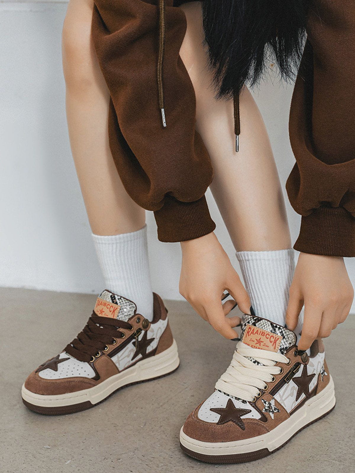 Kicksteria - Vintage Star Patchwork Skate Shoes-kicksteria.com