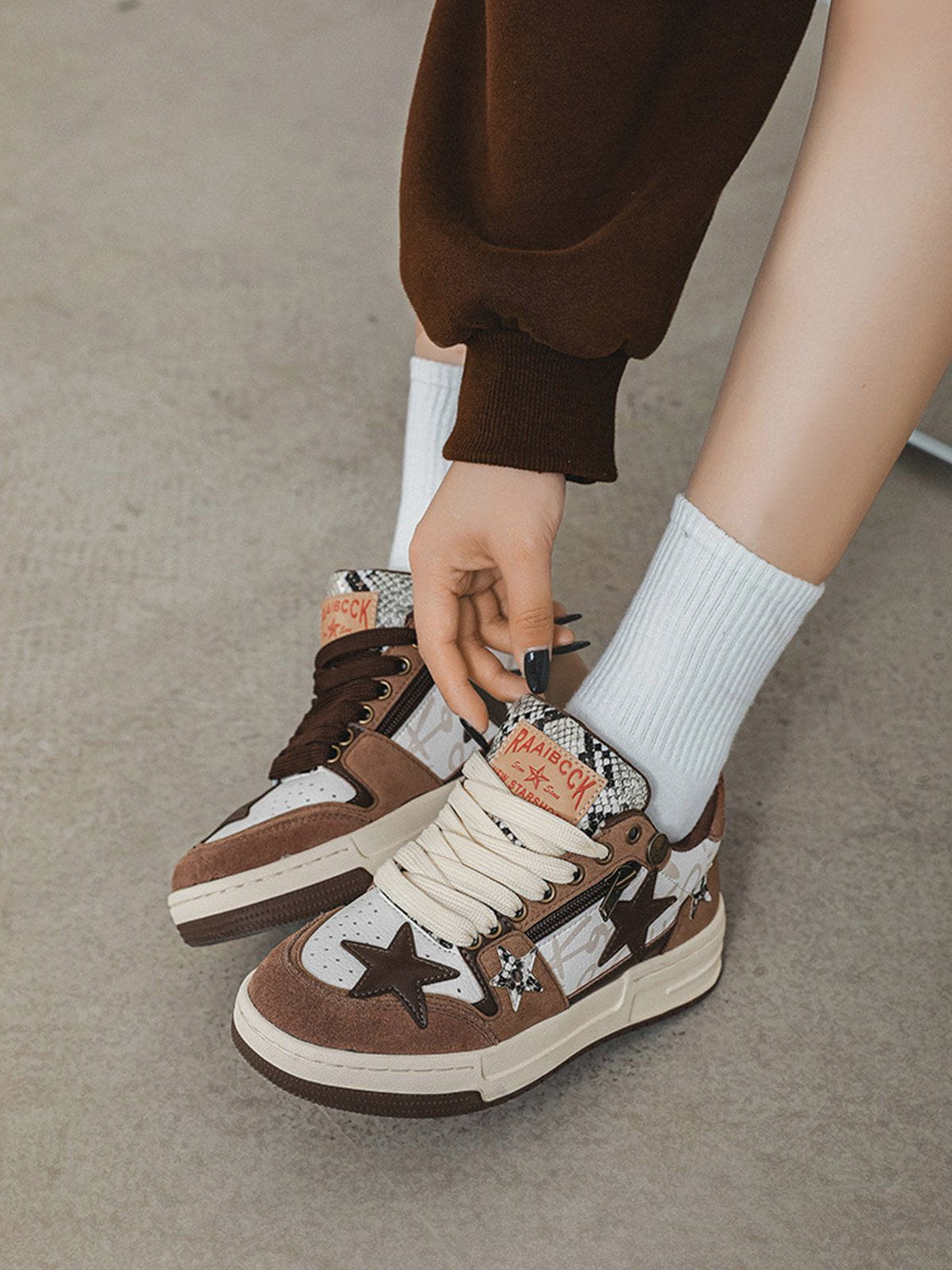Kicksteria - Vintage Star Patchwork Skate Shoes-kicksteria.com