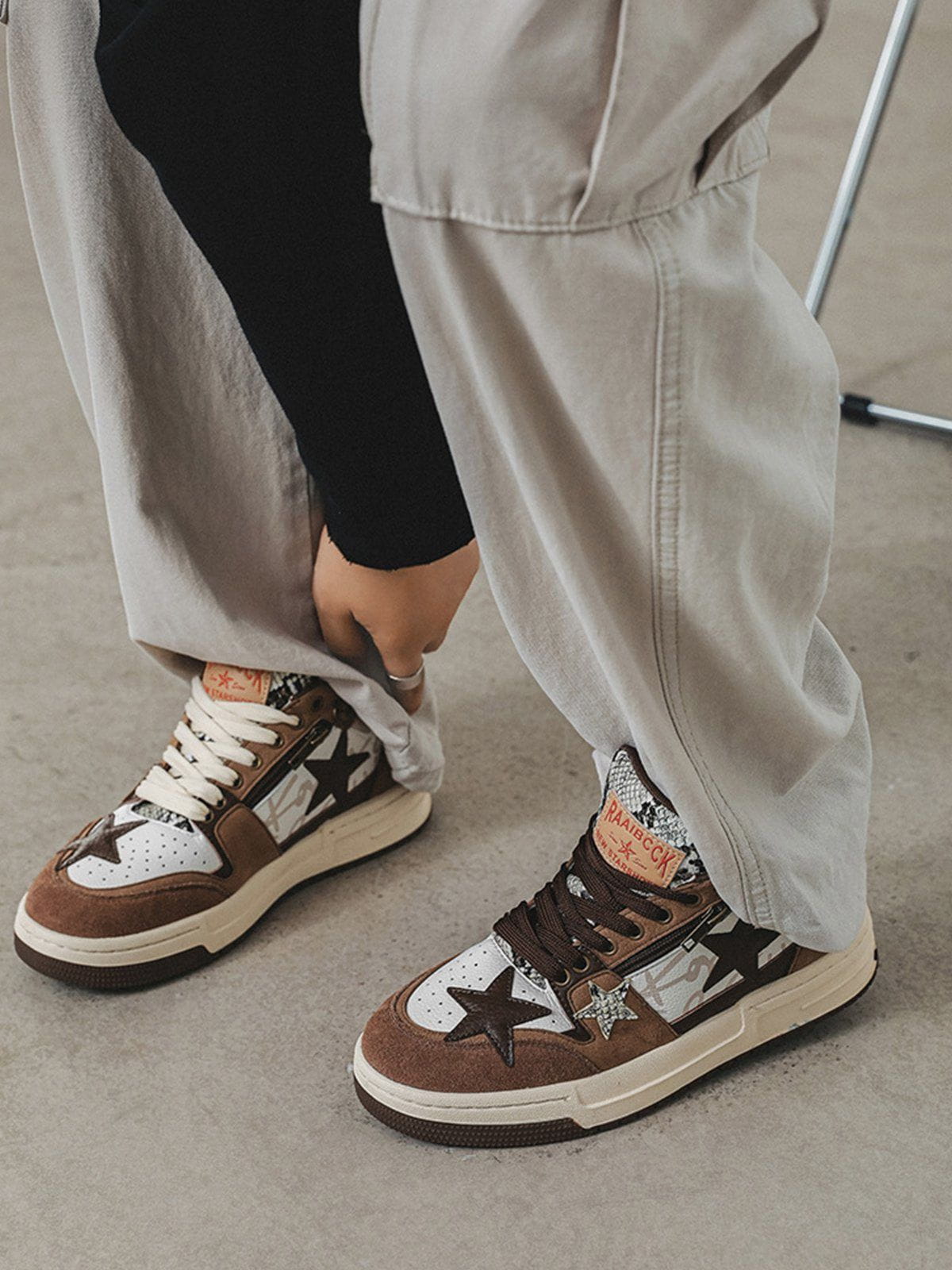 Kicksteria - Vintage Star Patchwork Skate Shoes-kicksteria.com