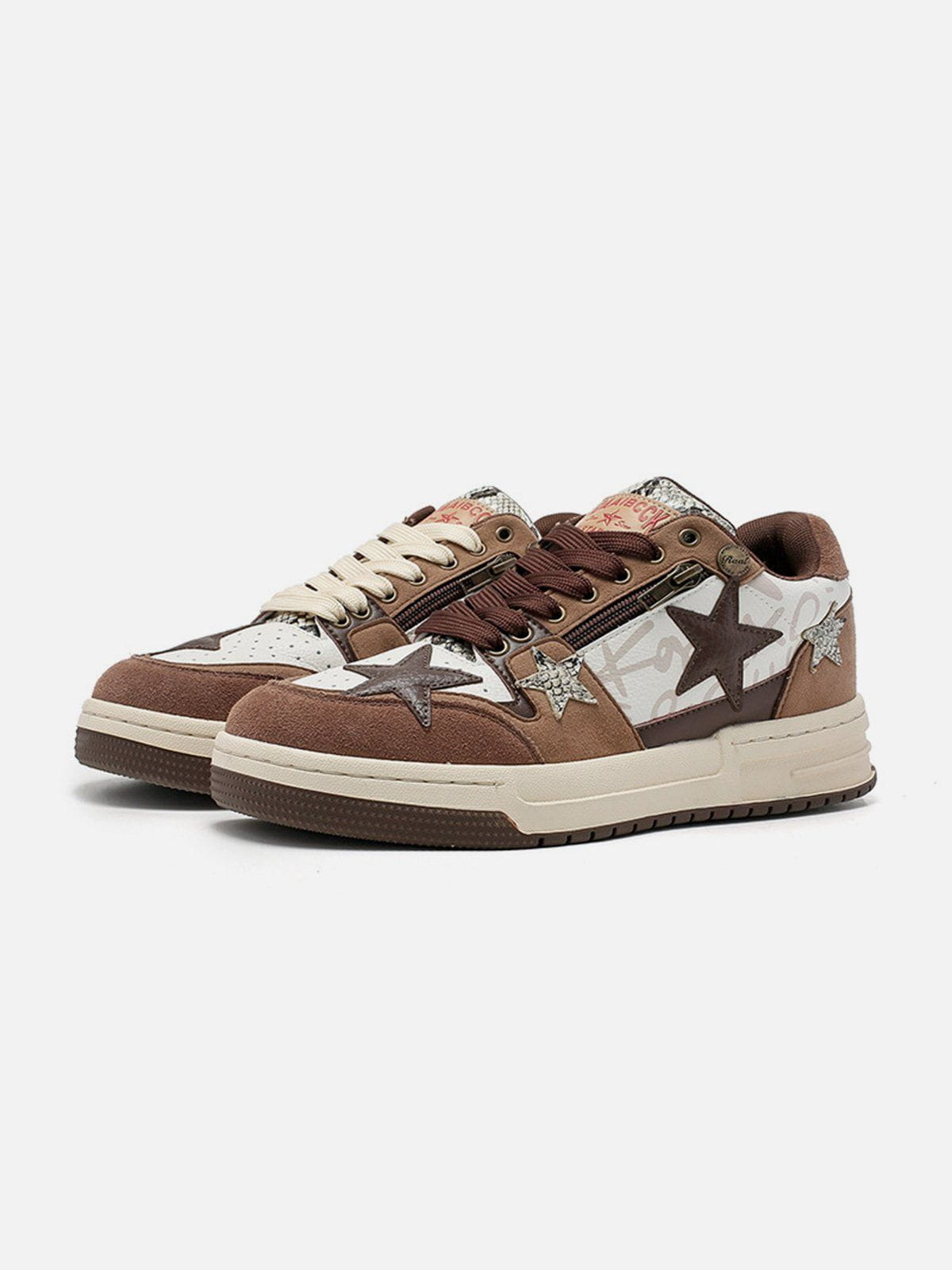 Kicksteria - Vintage Star Patchwork Skate Shoes-kicksteria.com