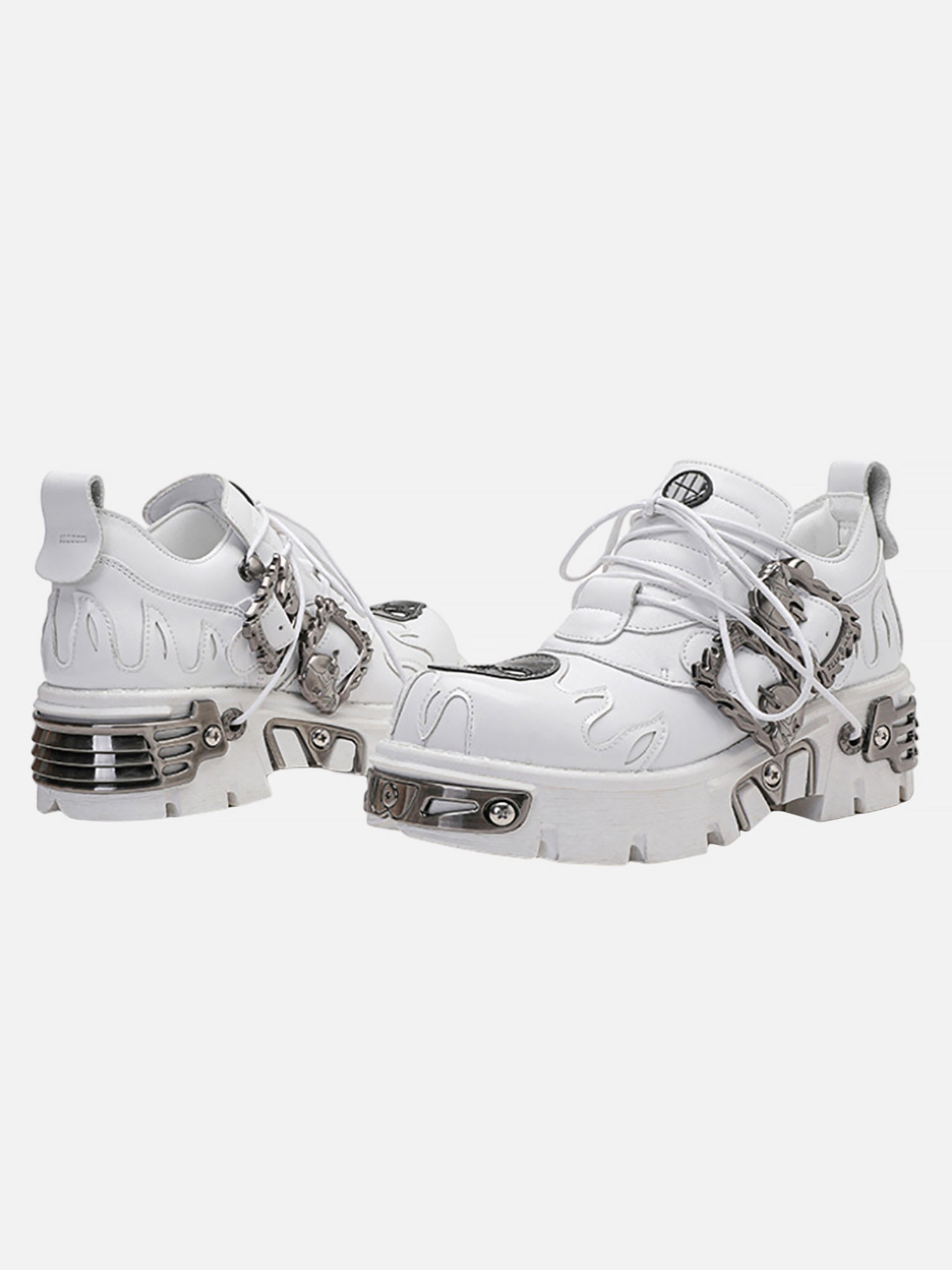 Kicksteria - Dark Metal Heavy-soled Small Leather Shoes-kicksteria.com