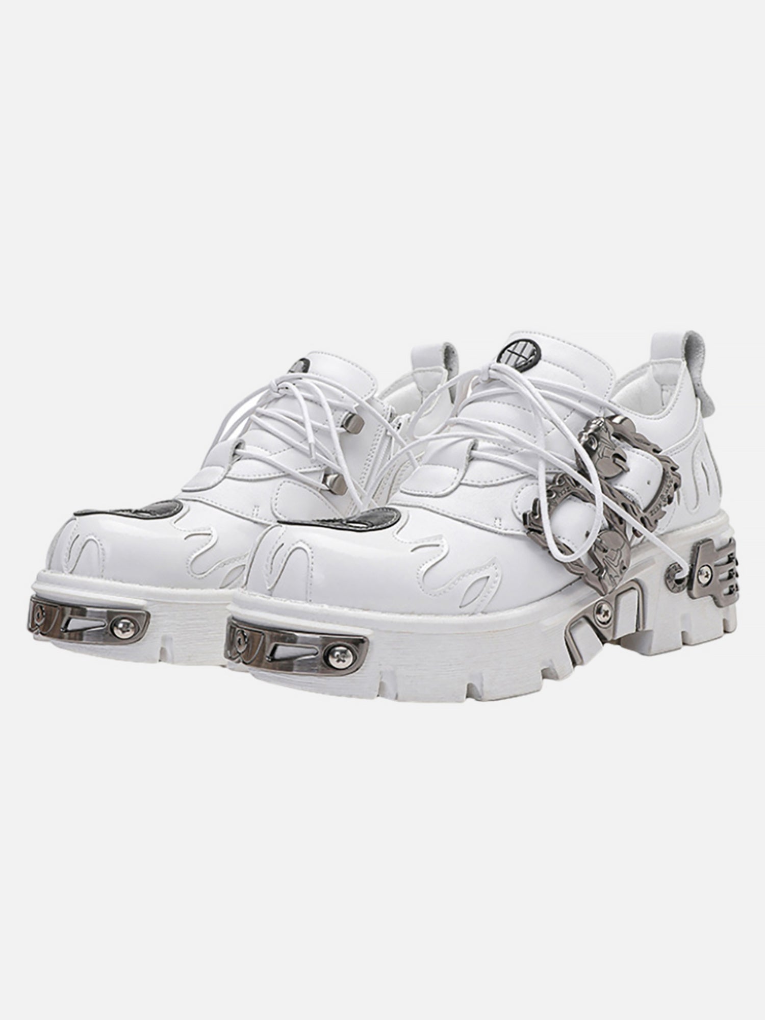 Kicksteria - Dark Metal Heavy-soled Small Leather Shoes-kicksteria.com