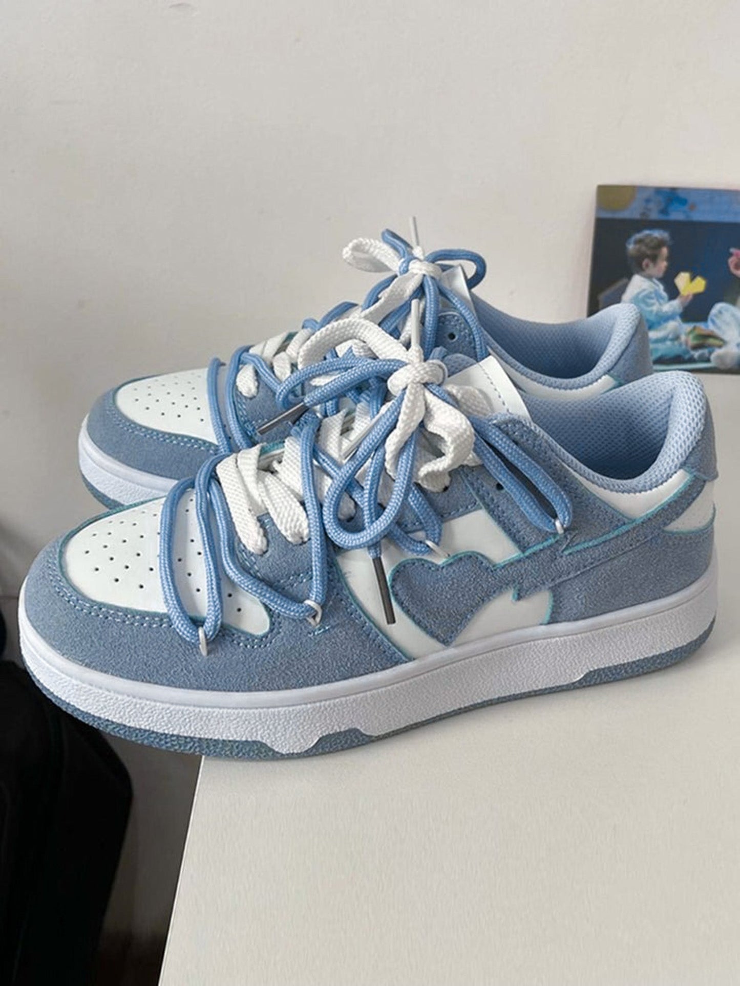Kicksteria - Haze Blue Love Breathable Board Shoes-kicksteria.com
