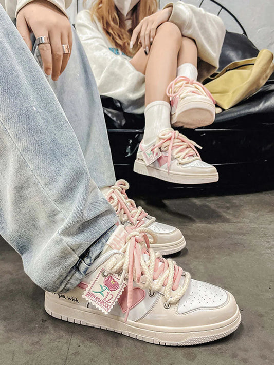 Kicksteria - Versatile Rose Stamp Print Board Casual Shoes-kicksteria.com
