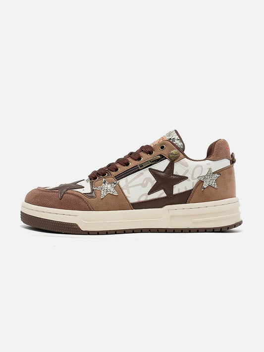 Kicksteria - Vintage Star Patchwork Skate Shoes-kicksteria.com