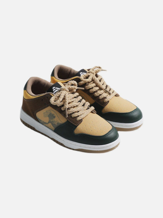 Kicksteria - Vintage Wave Print Skate Shoes-kicksteria.com