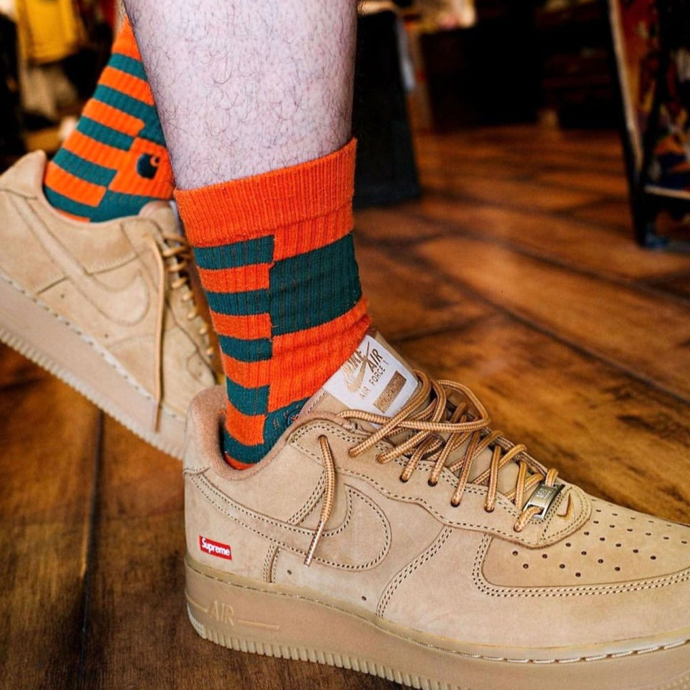 Supreme x Nike Air Force 1 Low SP 'Flax'